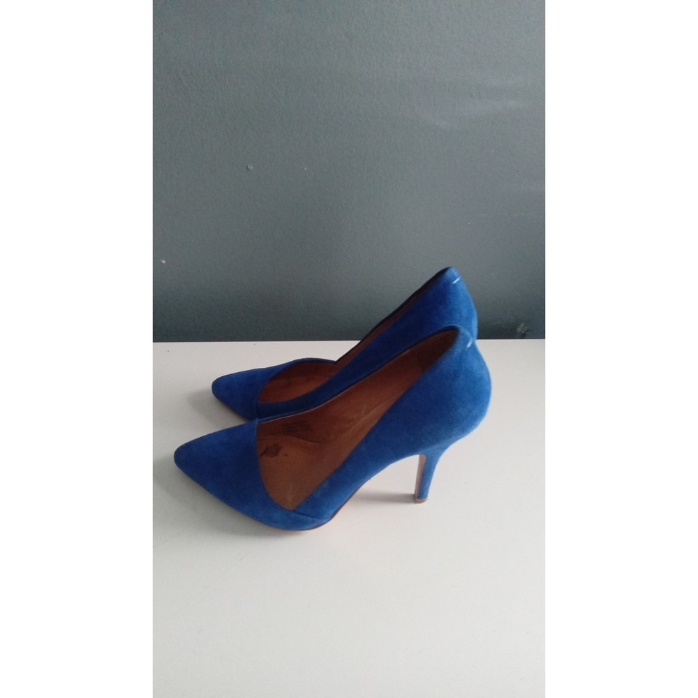 Madewell Suede Pointed-Toe‎ Heels Cobalt Blue Pumps Classic Shoes - Picture 4 of 8